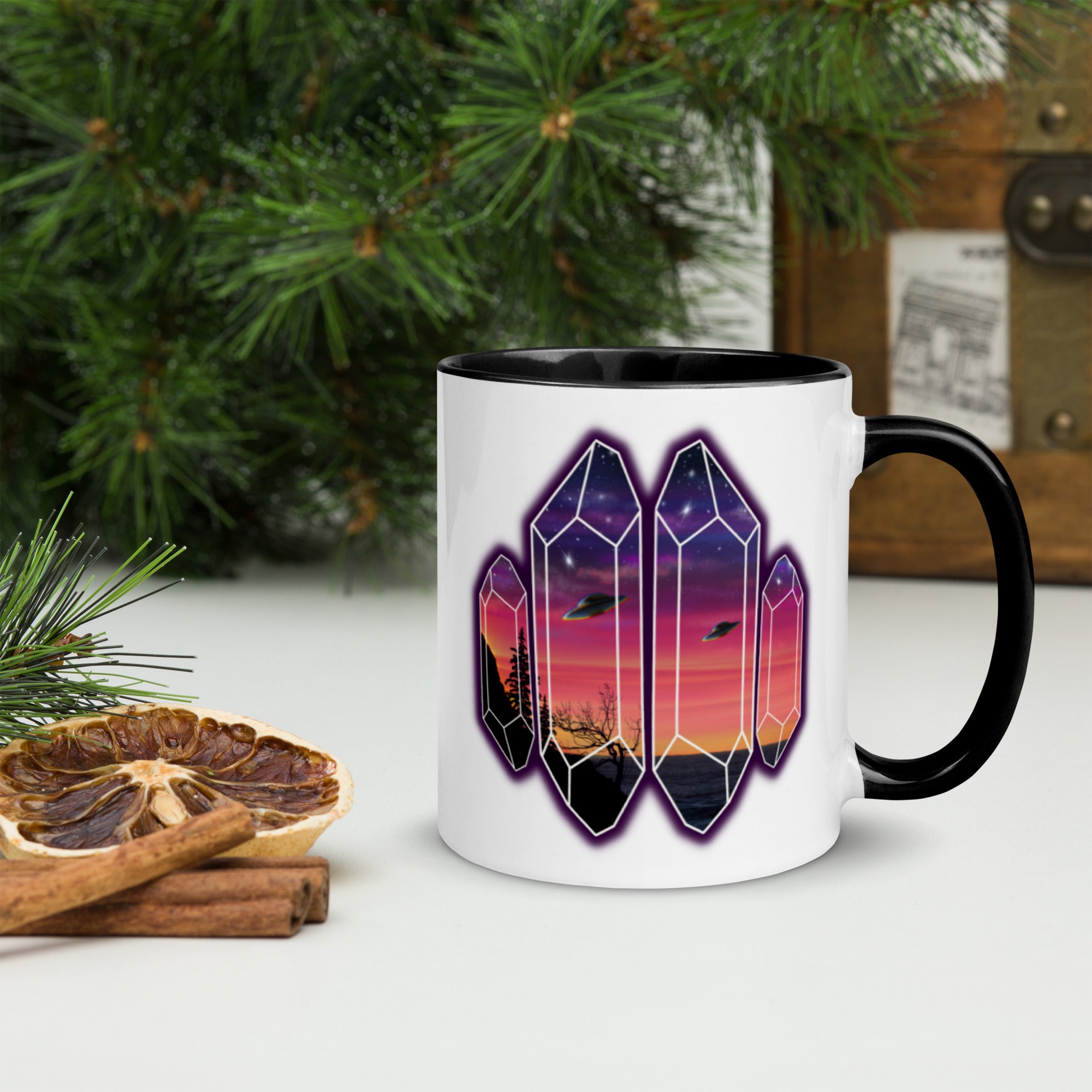UFO Crystal Art Mug with Color Inside Sunset Oregon Coffee Tea Mug –  Crystals & Creations